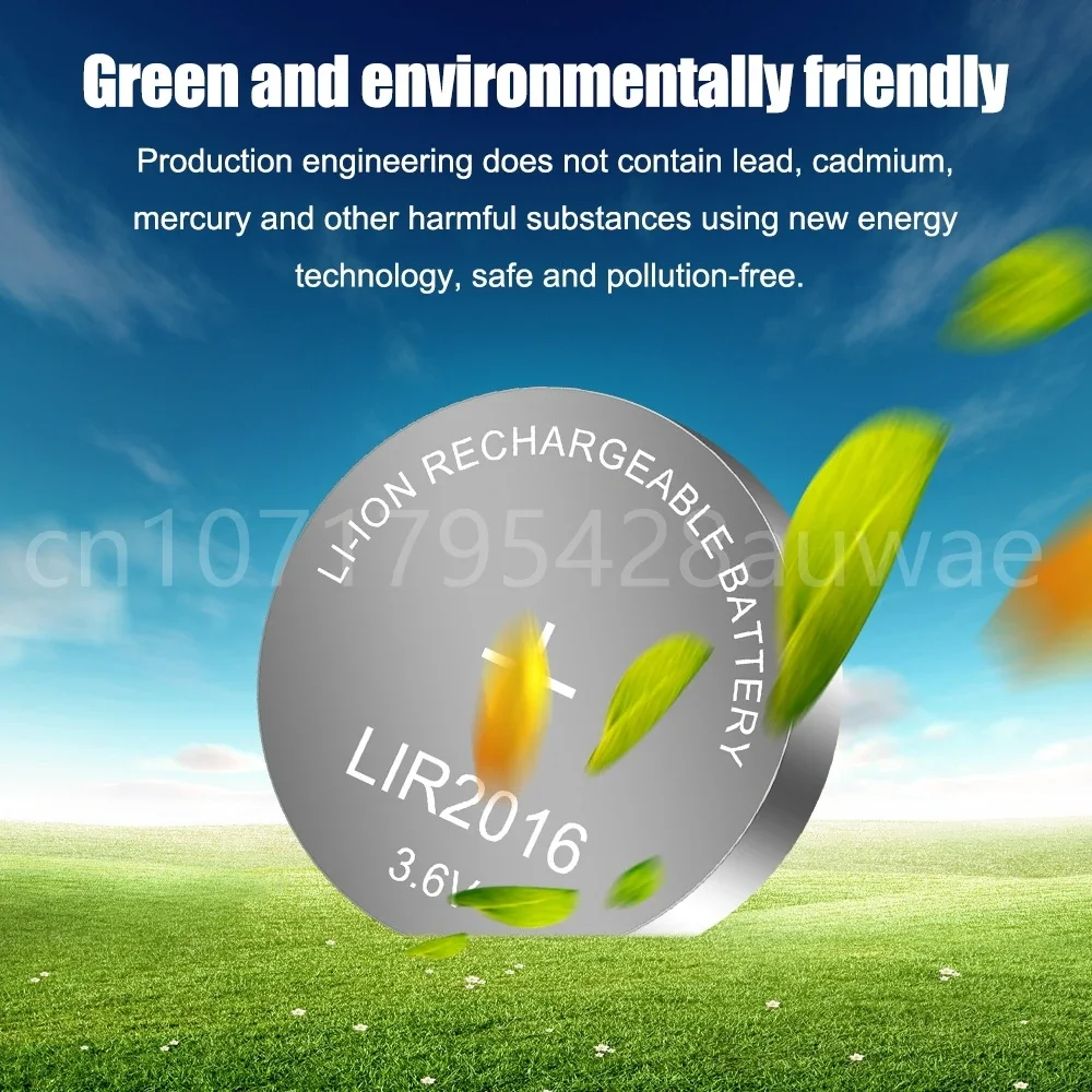 Original Li-Ion Rechargeable Button Cell Battery 3.6V LIR2016 Recharged 500 Times Instead of Car Keys CR2016 Battery