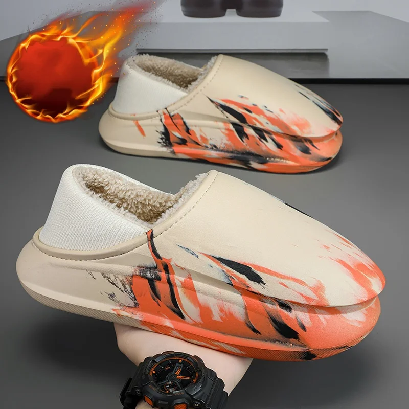 

Парные хлопковые тапочки для мужчин и женщин, утолщенная толстая подошва для дома и улицы, бархатные хлопковые тапочки с теплым носком