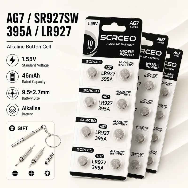 Button Cell Battery AG7 SR927SW 395 1.5V 10-100PCS LR927 LR57 SR927W 399 395A Alkaline for Watch Toy Remote Control