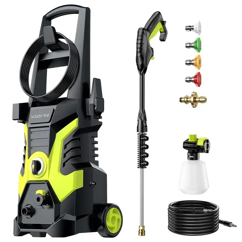 Portable Electric High Pressure Washer with 2500 PSI & 1.76 GPM for Car Wheel Driveway Patio Pool Cleaning