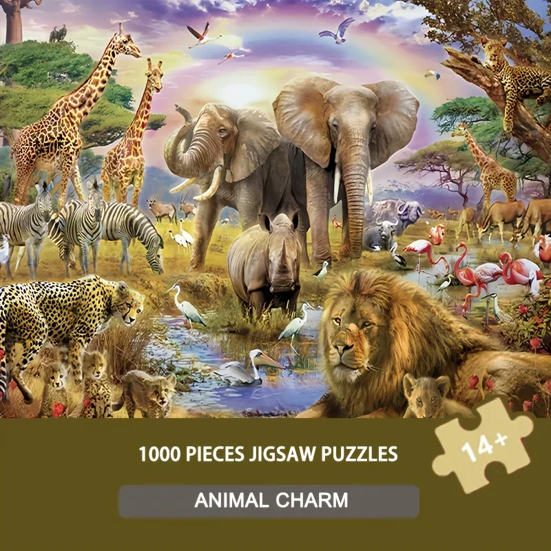 

Идеальный рождественский подарок! Большой пазл с дикой природой 70x50 см для взрослых и семьи | Пазл с дикими животными для семейных мероприятий, 1000 деталей -