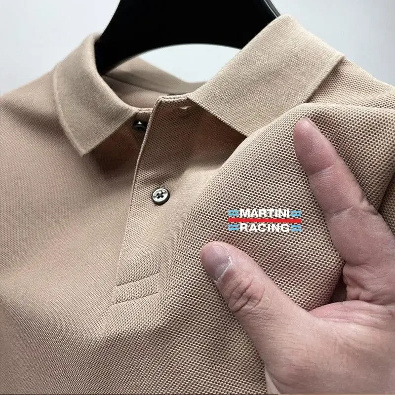 

Men's casual short-sleeved polo T-shirt, office fashion high-end T-shirt, breathable clothing, new summer 2025 collection