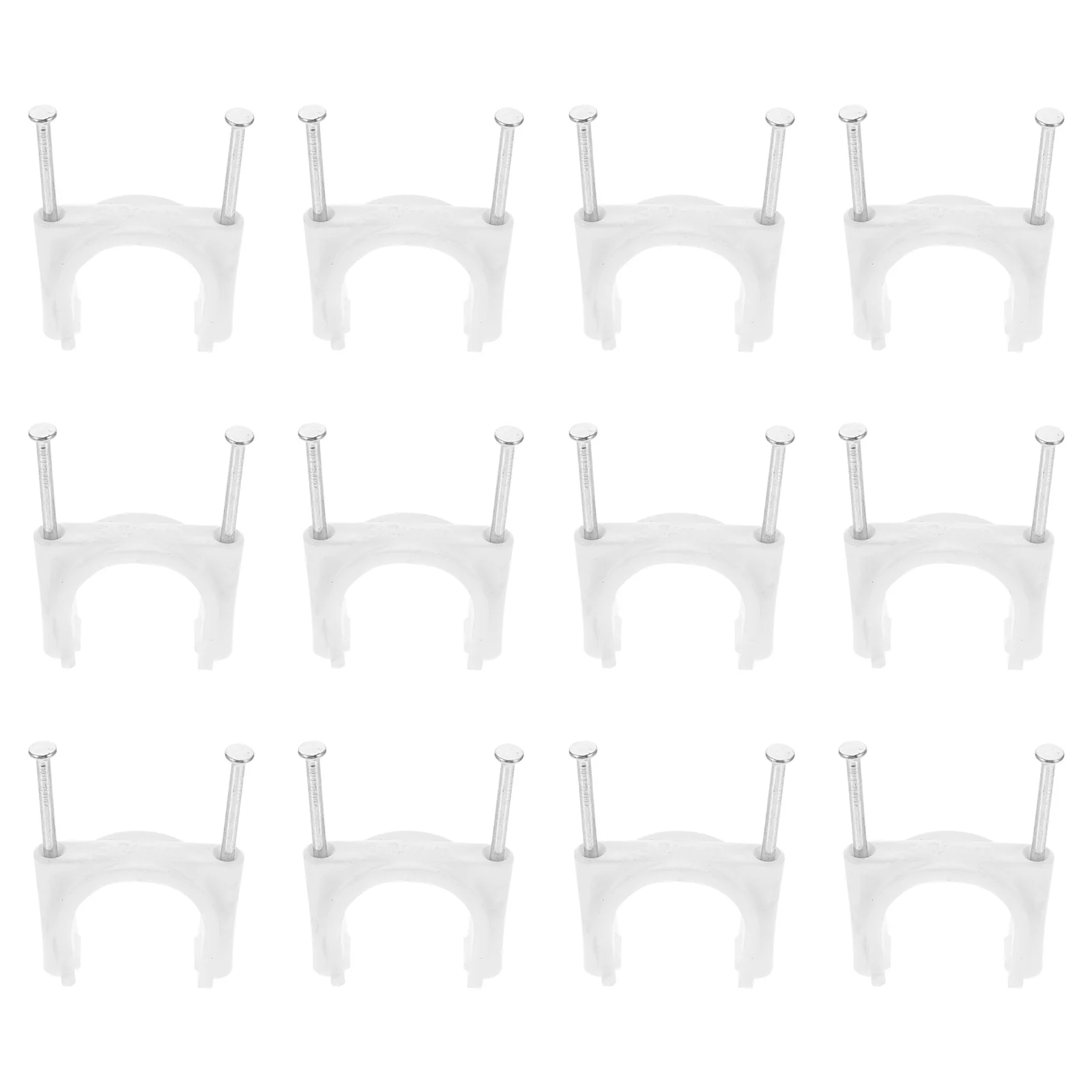 

1Set Double Nail Wire Cable Clips PVC Clamp 30mm White Practical Wire Clips for Wall Cable USB Audio
