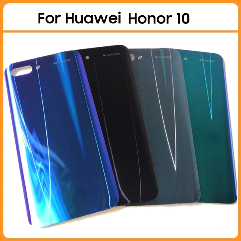 For Huawei Honor 10 COL-L09 COL-L29 Battery Back Cover 3D Glass Panel Honor10 Rear Door Housing Case Camera Lens Adhesive Replac