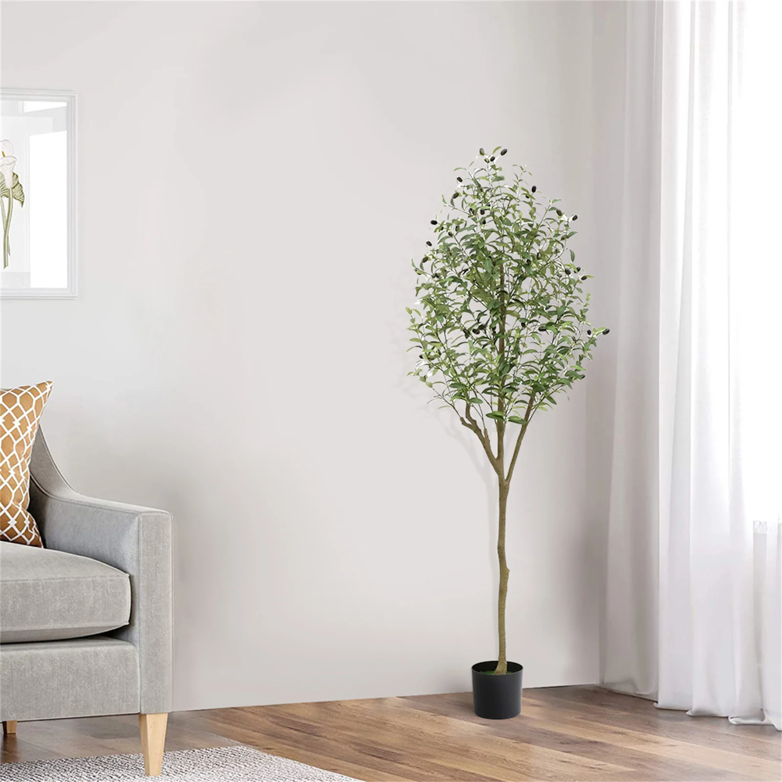 180CM tall large artificial olive tree, potted olive silk tree, artificial plants, for bedroom, living room, office