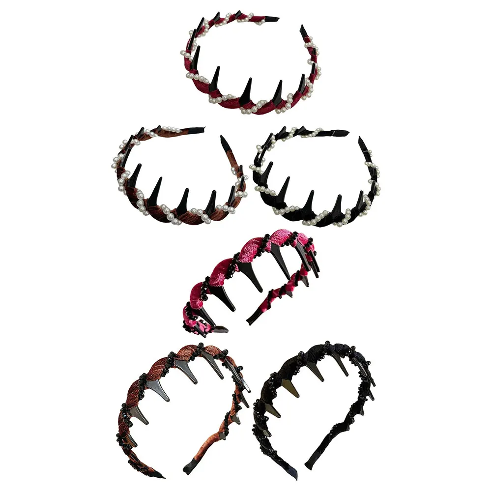 

3Pcs Elegant Headband with Teeth Vintage Hairband Fashion Non-slip Hairband Fashion Hair Accessories Gifts for Women Girls