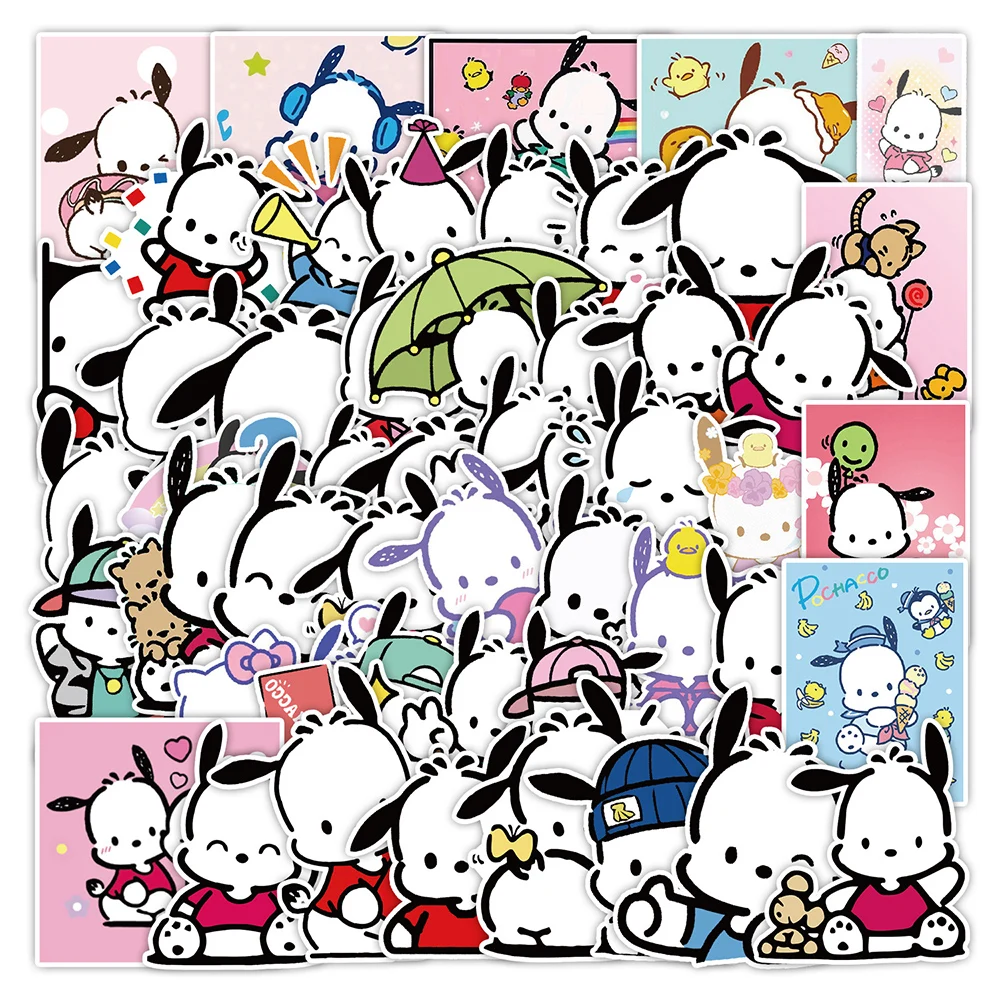 10/30/50pcs Pochacco Sanrio Cartoon Stickers Anime Cute Waterproof Sticker Diary Scrapbooking Bike Aesthetic PVC Decal Toy Gifts