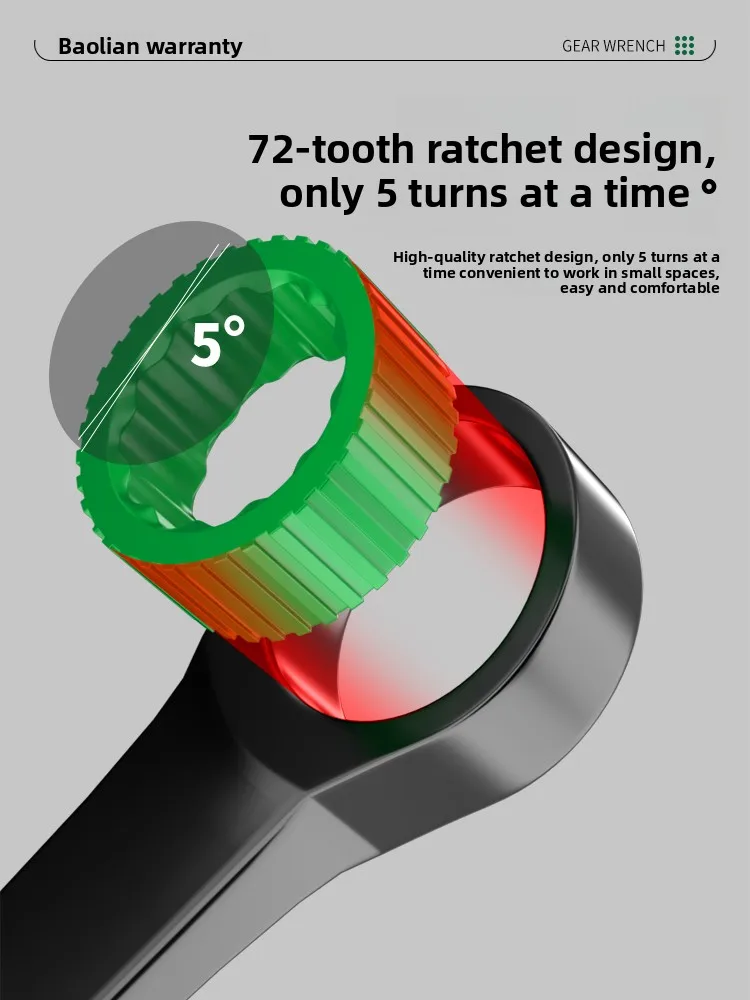 Industrial Strength Quick Ratchet Combination Wrench Kit Automatic Bidirectional Open - End Tool for Effortless and Fast Work