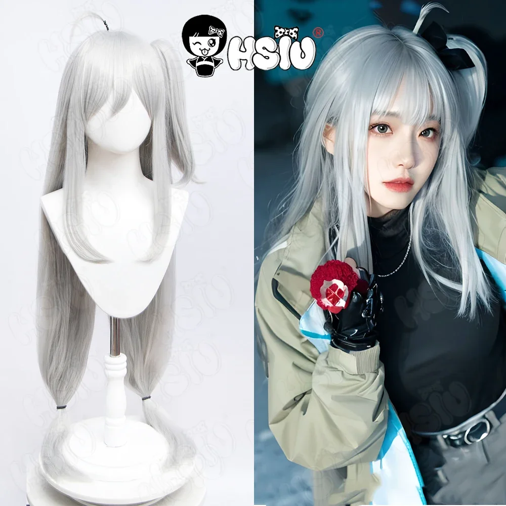 

skadi Cosplay Wig Game Arknights Cosplay Wig HSIU 110CM Silver gray long hair Synthetic Wig+Wig cap skadi arknights cosplay