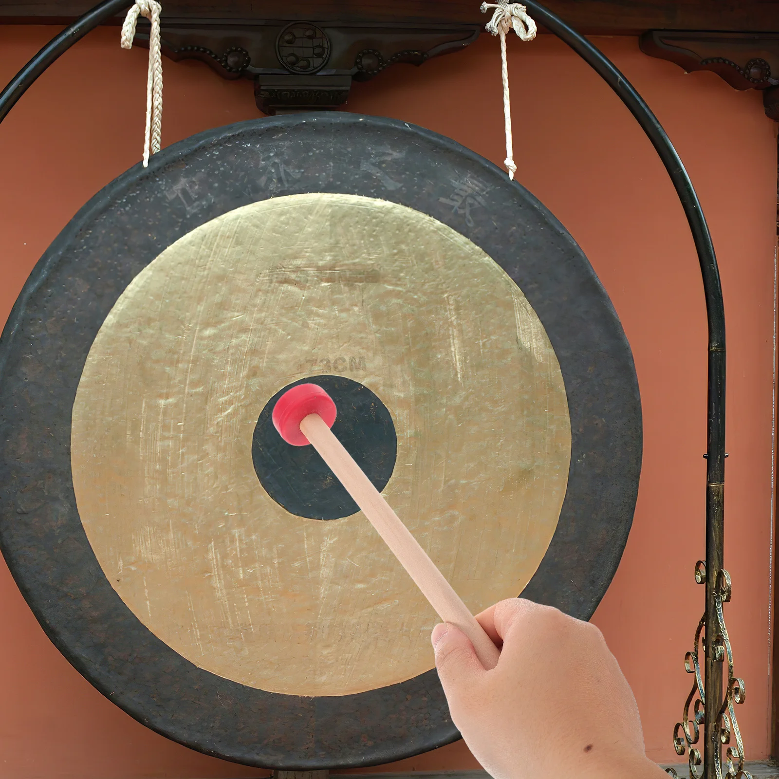 

Traditional Solid Wood Chinese Gong Mallet Large Head Strong Strikes for Concerts Celebrations Drumsticks for Kids Musical