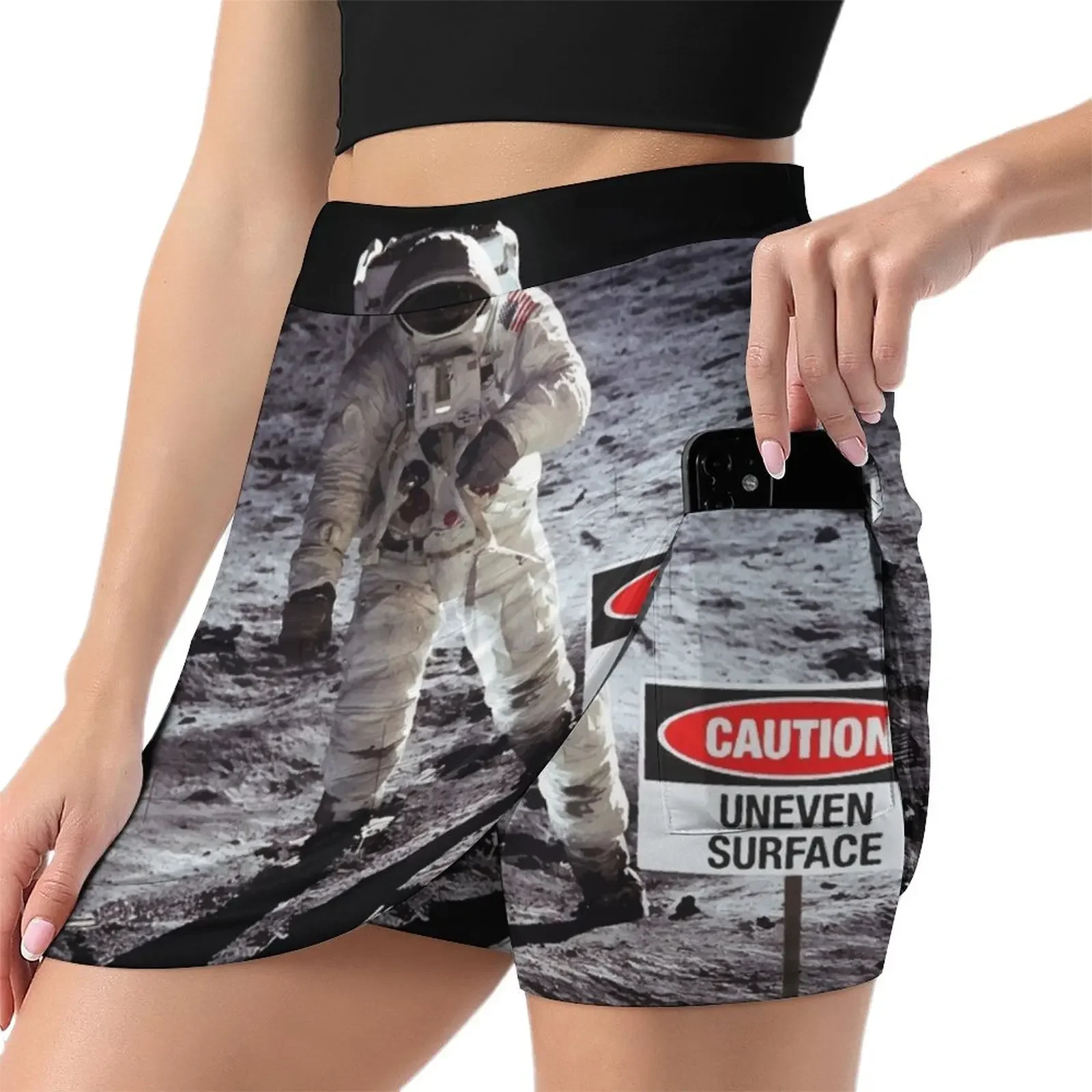 Caution uneven surface sign on the moon Mini Skirt new in dresses novelty in clothes