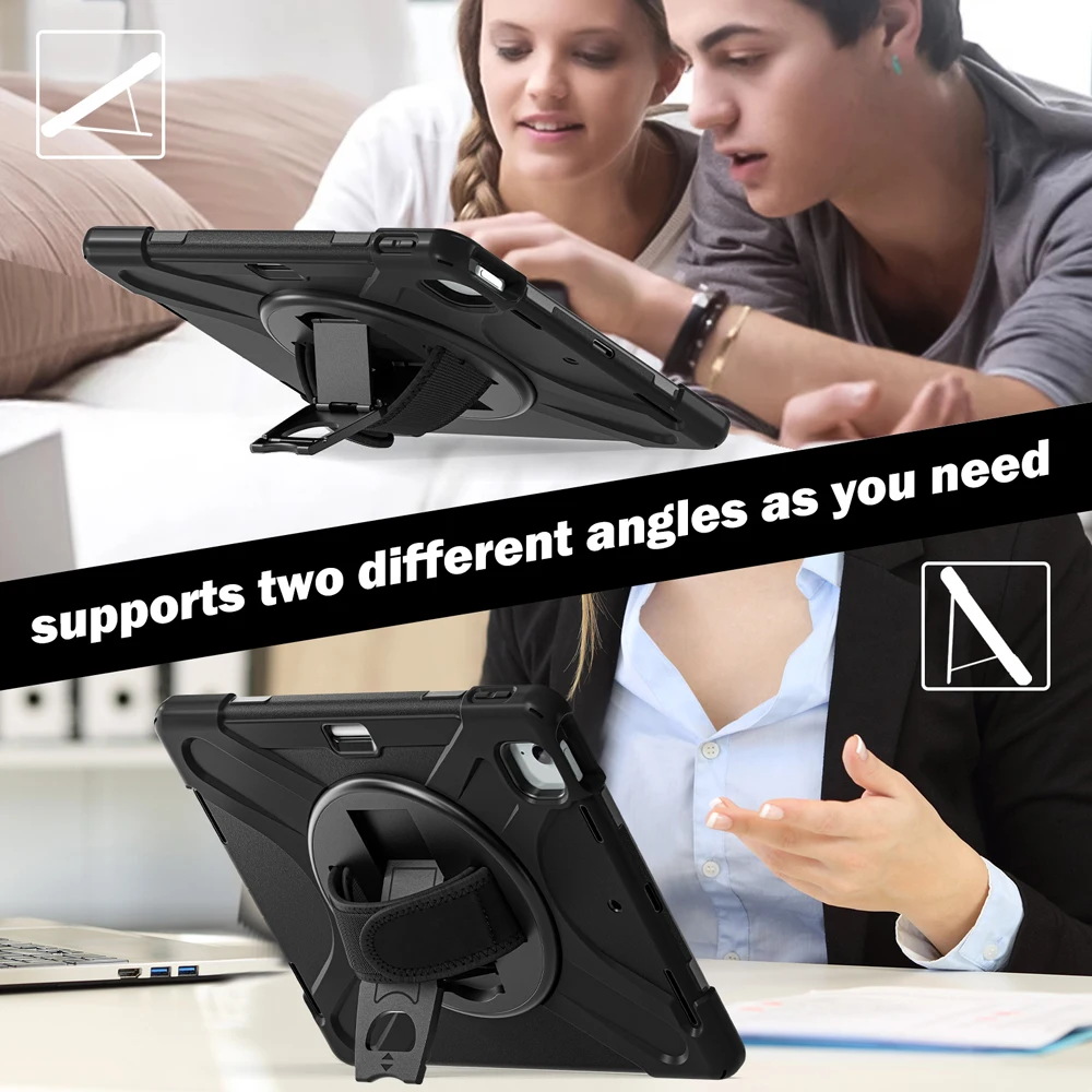 حافظة تابلت 13 بوصة لجهاز iPad Air 13 Air13 2025 2024 حافظة A3269 A2903 A2904 غطاء محمول قابل للدوران مقاوم للصدمات من السيليكون PC Stand Shell #4