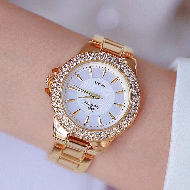 BS New Full Diamond Women\'s Watch Crystal Ladies Bracelet Wrist Watches Clock relojes Quartz ladies watches for women155835