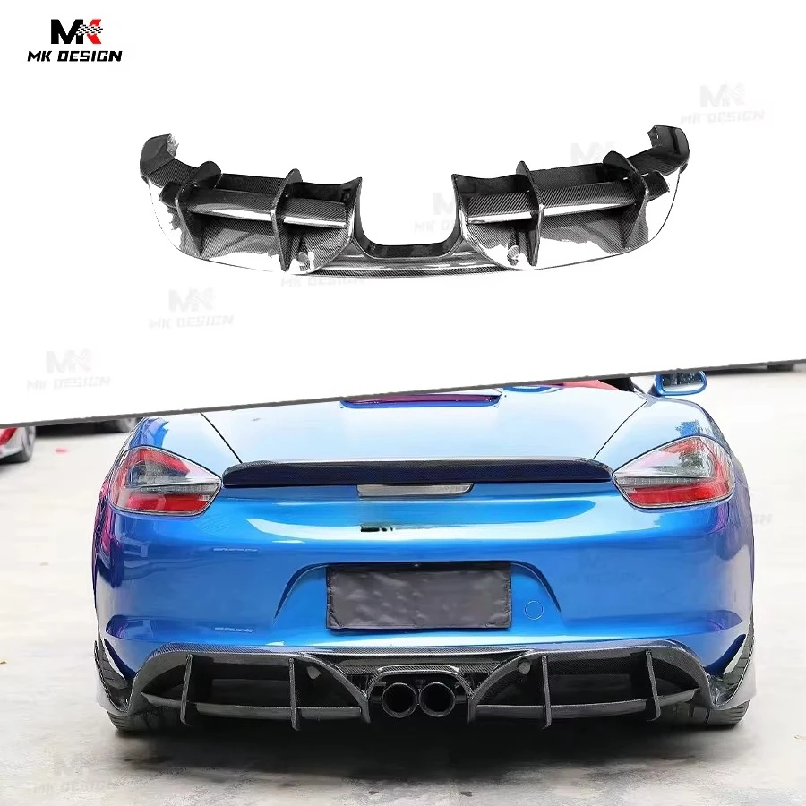 

High Quality PD Style Carbon Fiber Rear Diffuser Rear Bumper Lip Body Kits for Porsche 718 Cayman Boxster 2016-2019 Upgrade