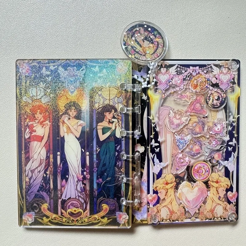 الفتيات القلب A7 الاكريليك يهز ملاحظات اليد ملاحظات فضفاضة ورقة الكتب هدايا ساخنة للطلاب الفتيات رائعة المحمولة كتاب بقعة السلع