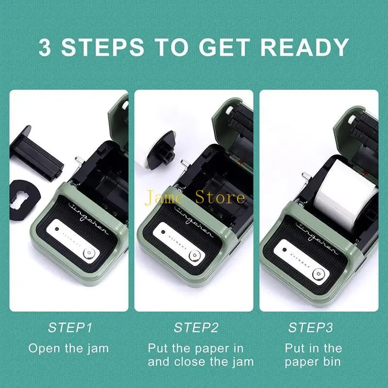 LX0B Printer Label Termal Kompatibel dengan Pakaian Portabel Perhiasan Supermarket Kue Coding Set Regonisasi
