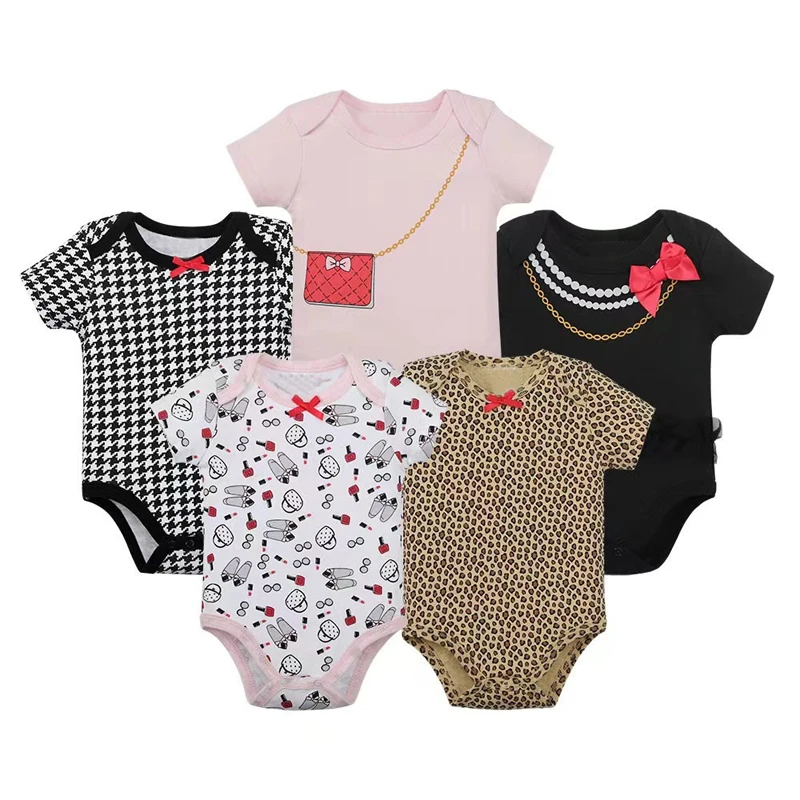 IYEAL New Unisex Newborn Baby Boy Clothes Cotton Baby Girl Clothes Cartoon Girls Baby Clothing Jumpsuits Bodysuits 5PCS/Set