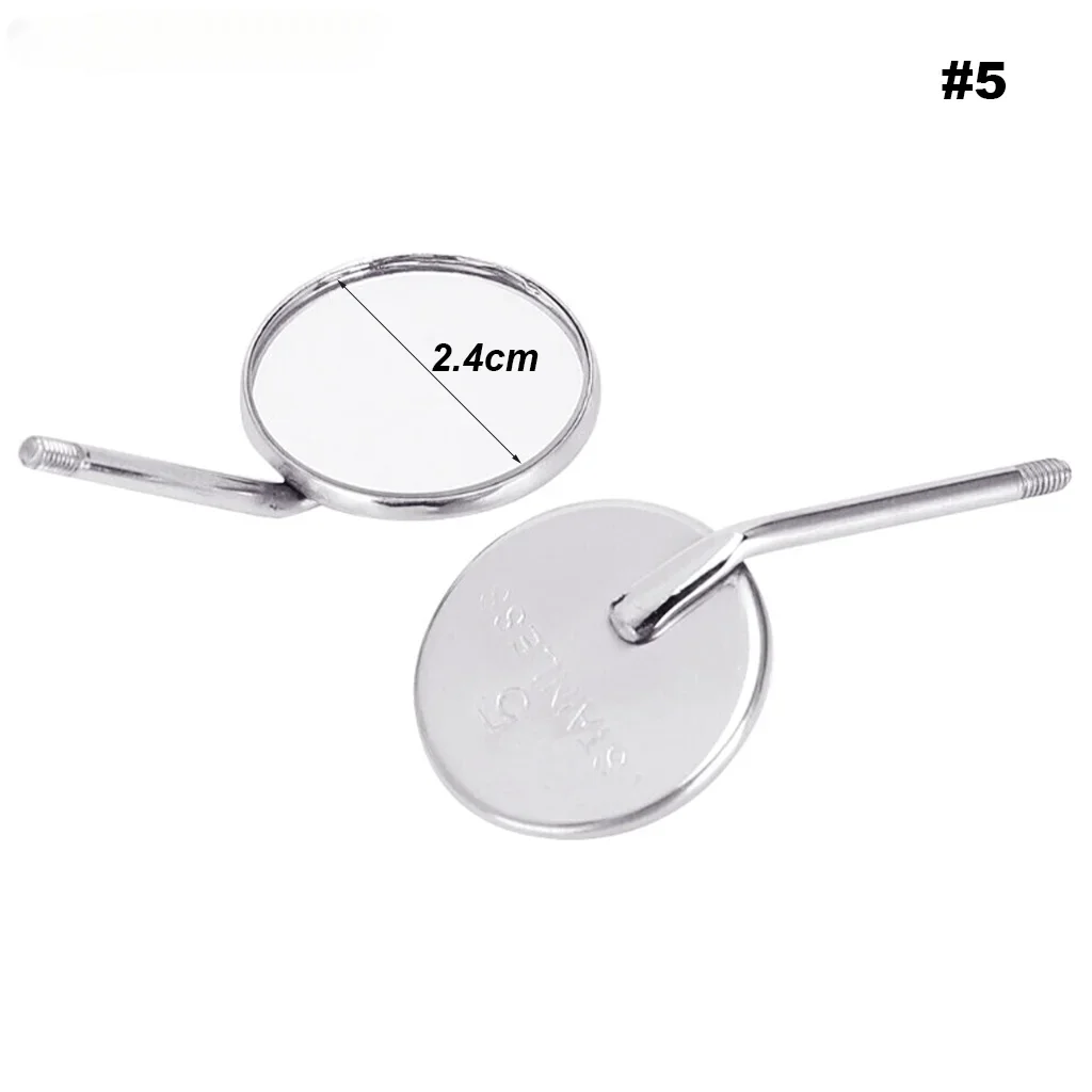 5/10 قطعة الأسنان الفولاذ المقاوم للصدأ الأسنان الفم مرآة 4/5 مكافحة الضباب الجبهة سطح طب الأسنان المرايا عالية الجودة معدات طبيب الأسنان