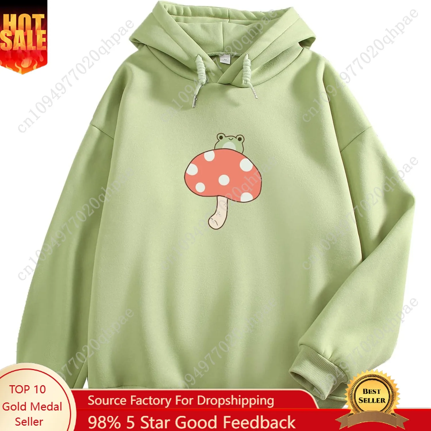 KEEVICI المرأة لطيف الضفدع البلوز Kawaii الفطر هوديي للفتيات في سن المراهقة الجمالية Cottagecore الملابس Feminino هوديس