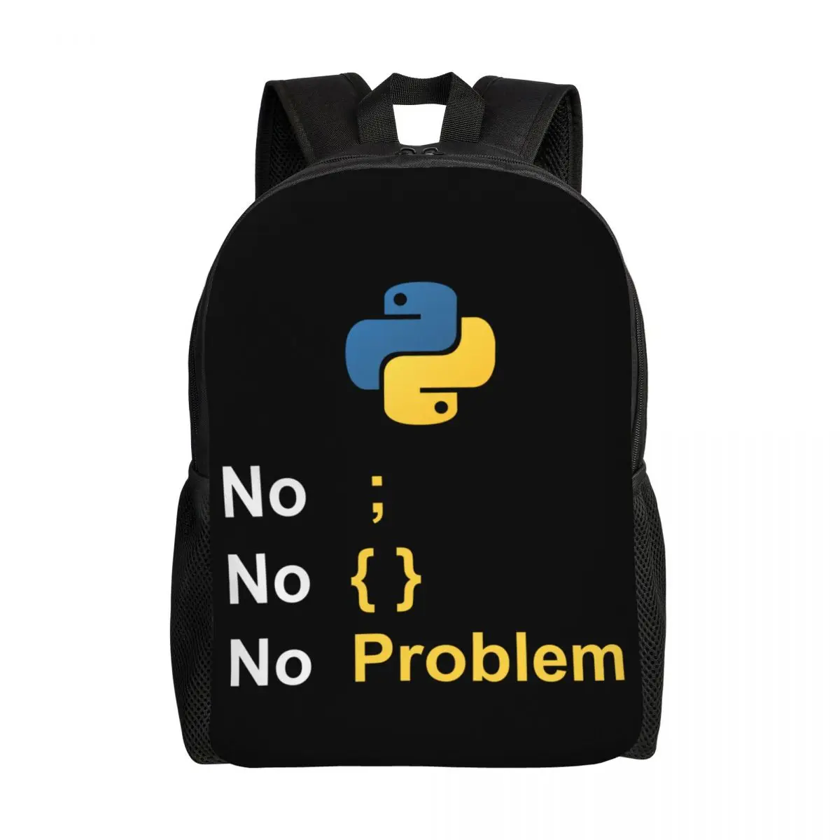 

Funny Python Programmer Developer Backpack Women Men Basic Bookbag for College School Programming Language Coder Bags