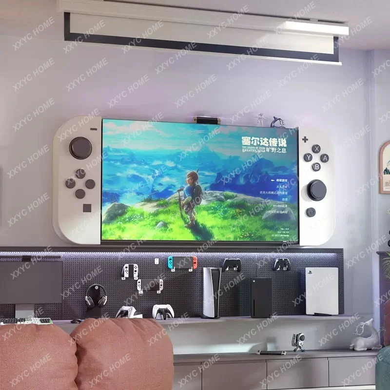 TV background wall hanging cabinet game console e-sports room bedroom living room wall hanging creative TV cabinet