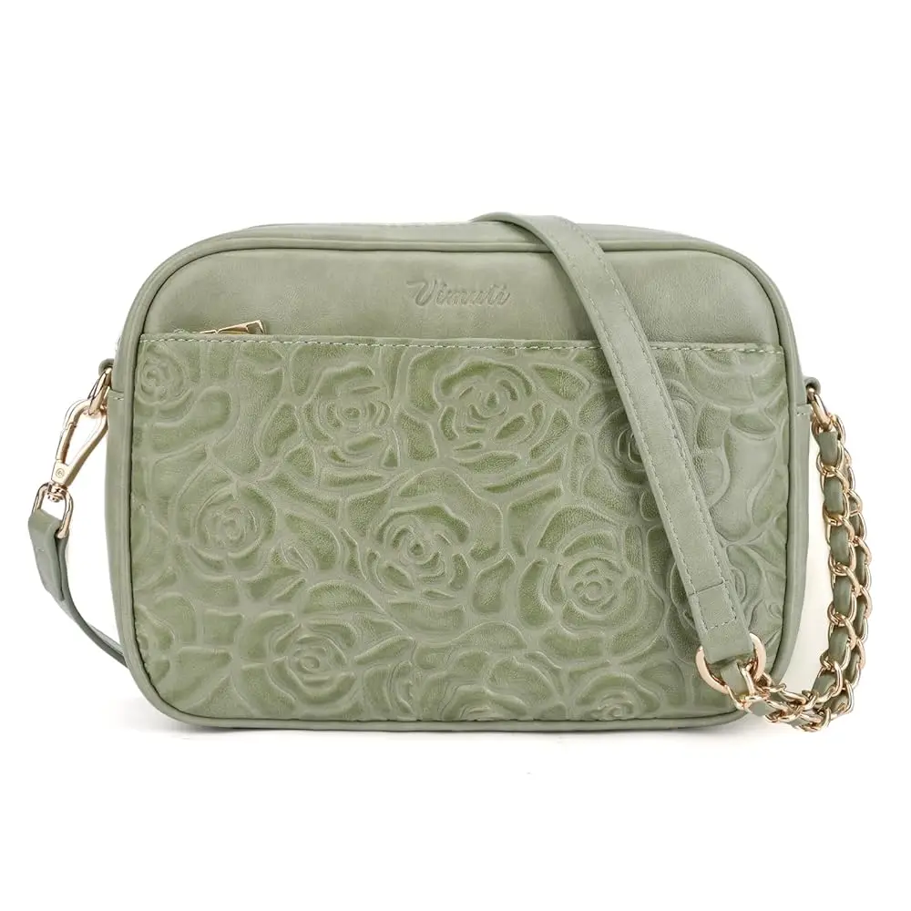 

Crossbody Bags for Women, Vegan Leather Crossbody Purse Embossed Design Womens Purses Shoulder Handbags with Strap