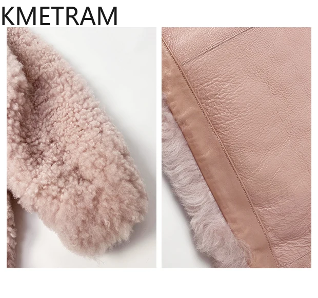 Jaket Bulu Berwajah Ganda Kulit Domba Wol Alami Mantel Bulu Asli Longgar Mode Wanita dengan Tudung Pakaian Wanita Musim Dingin 2025 Abrigos