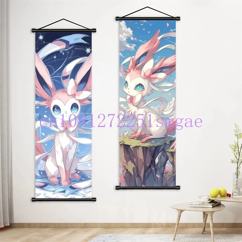 

Japanese Anime Eevee Peripheral Poster Modern Room Decoration Picture Charizard Canvas Painting Wall