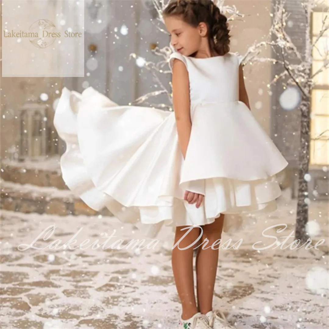 Flower Girls abiti 2023 per senza maniche al ginocchio bambino prima comunione principessa Pageant Party abiti da compleanno