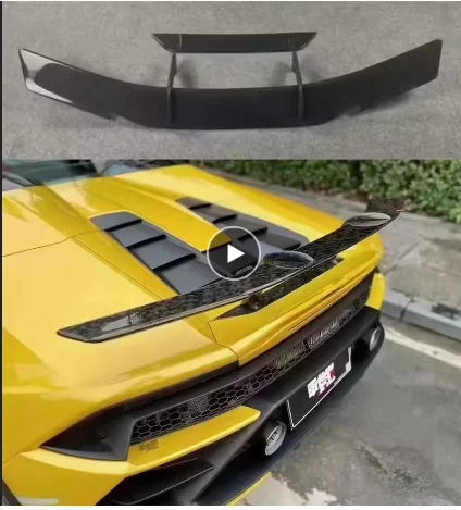 For Lamborghini Huracan EV0 LP580 LP610 Novitec Style High Quality Real Forged Carbon Fiber Car Rear Wing Trunk Lip Spoiler