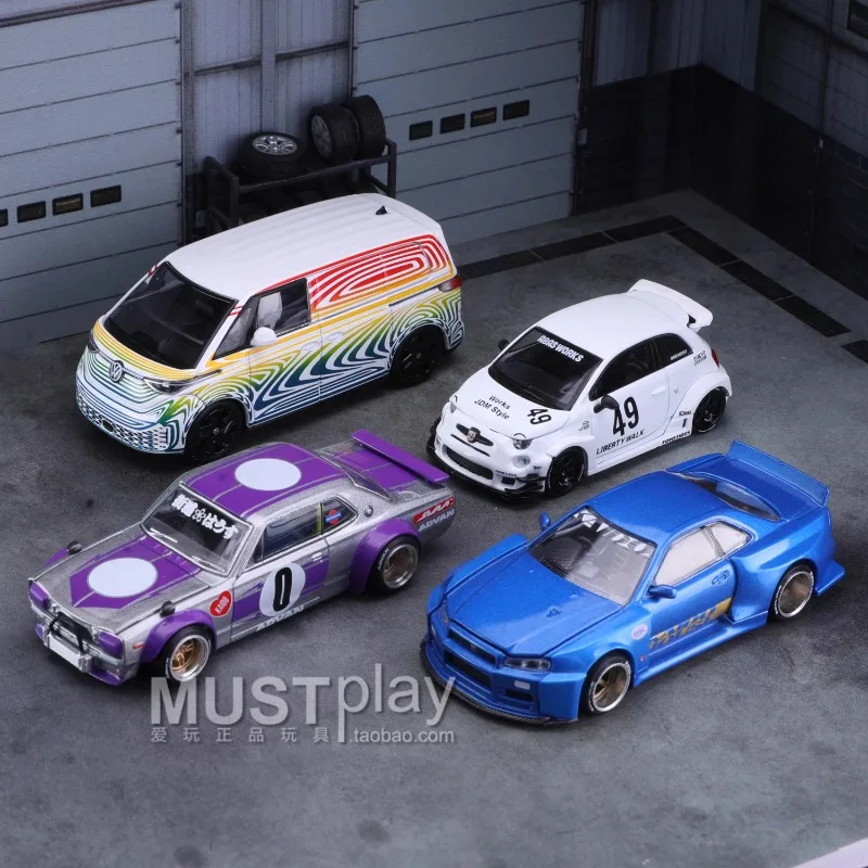 1:64 # 158 GTR R34 # 165 Nissan Skyline odlewany model samochodu ze stopu, dekoracja pokoju chłopca, ozdoba kolekcji dla dorosłych.