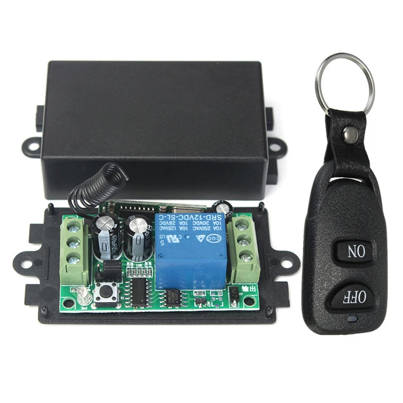 

Dc 12V 10A 1Ch Wireless Remote Control Switch System Receiver Transmitter 2 Buttons Waterproof Remote 433Mhz