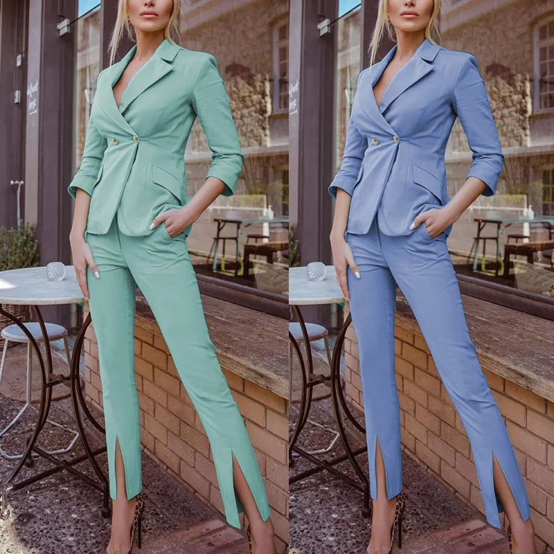 FD894 2023 Spring Women's Clothing Style Niche Slim Fit Waist Professional Small Suit Set