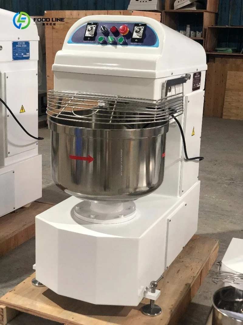 Electric Spiral Flour Mixing Machine Digital Control Panel Low Noise Motor 20L-60L Optional For Pastry Shop Cafe Custom