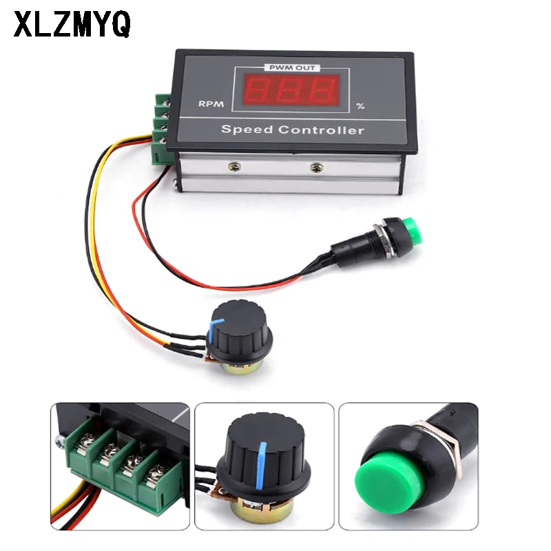 DC 6-60V 30A PWM Motor Speed Controller Regulator 12V 24V 36V 48V Motor Speed Controller with Start Stop Switch DIY Electronic