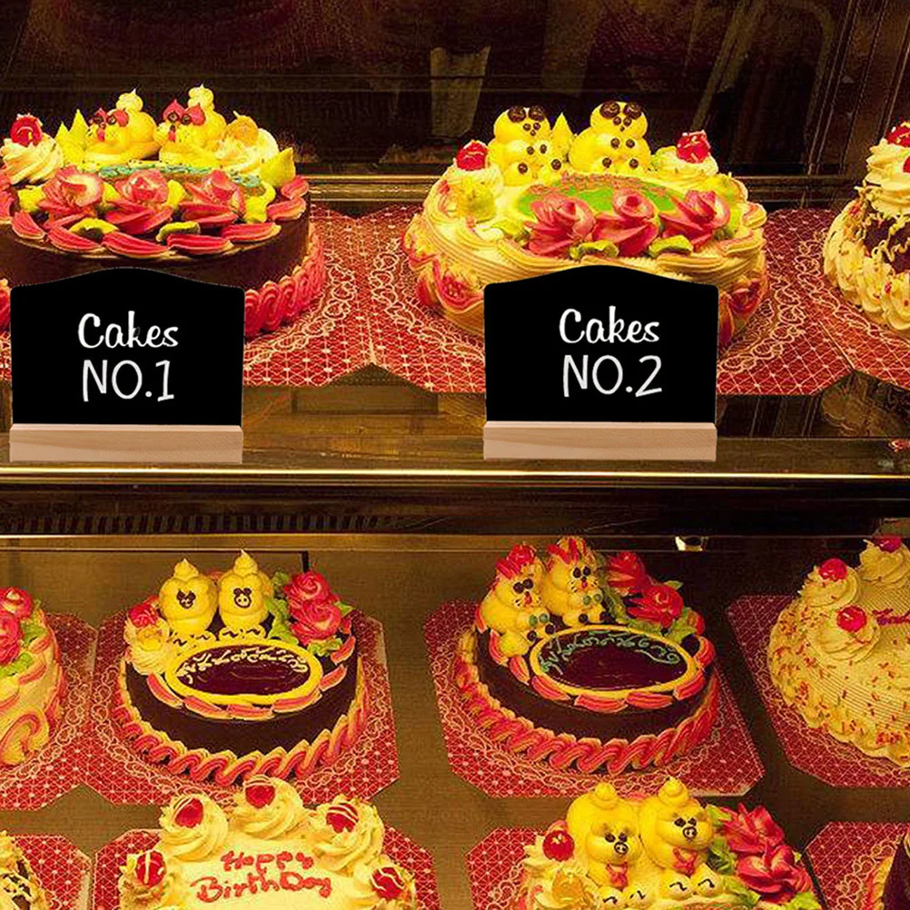 4 قطع سبورة صغيرة على الوجهين قواعد خشبية لوحات رسائل الطاولة مسح ديكور المنزل السبورة #1