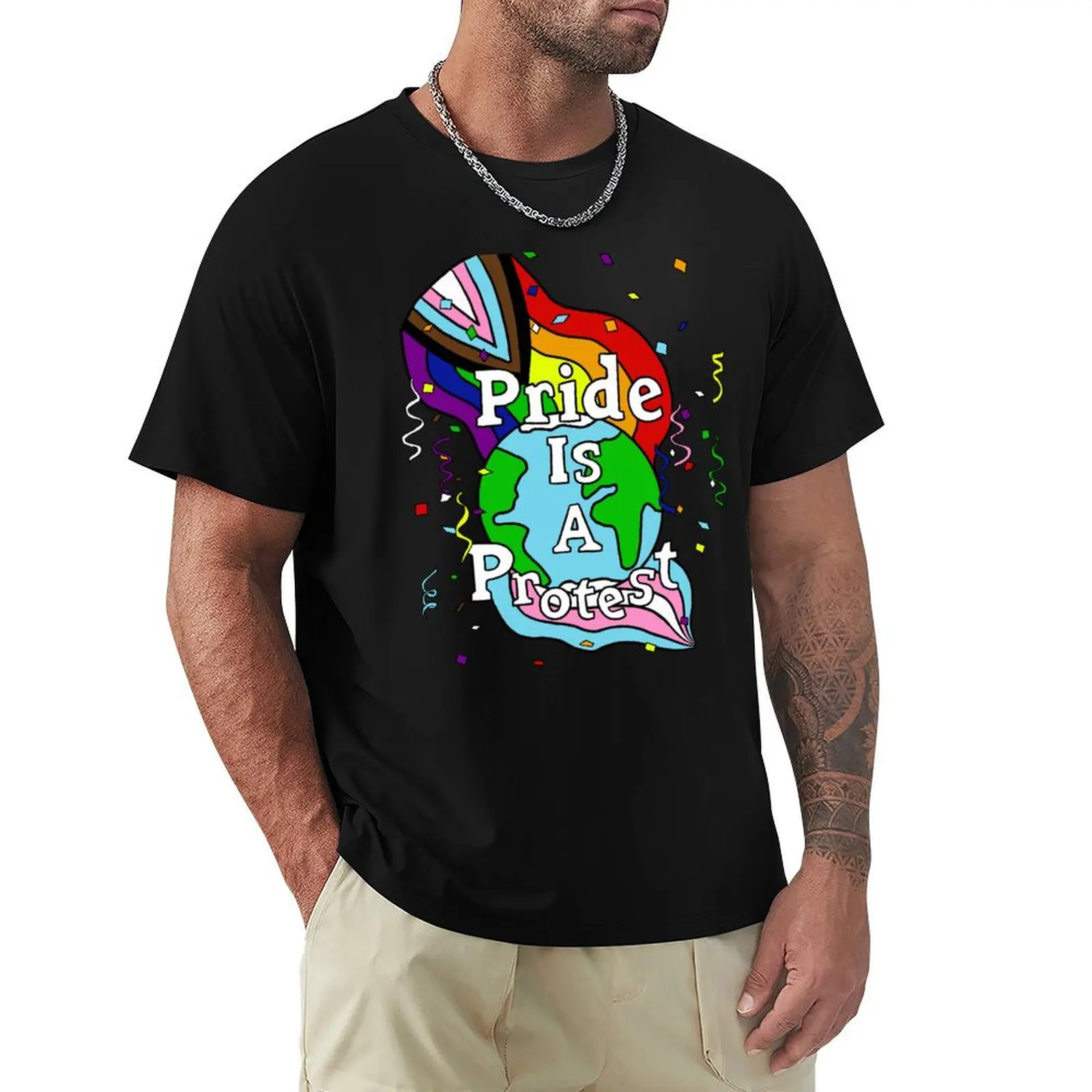 Pride Is A Protest T-Shirt t shirt man cotton T-Shirt