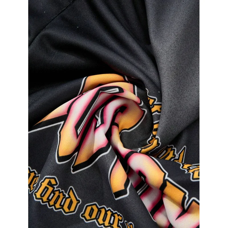 MEN Prep 2pcs/Set Men's Y2K Jersey Street Graphic Print Short Sleeve T-Shirts, Suitable For Everyday Wear In Spring/Summer