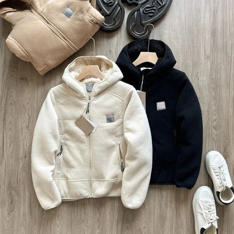 

2025 Winter Thickened Sherpa-Lined Reversible Japanese Hooded Couple Warm Unisex Jacket