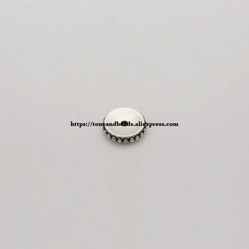 (50Pcs / Lot !) Zinc Alloy Tibetan Silver European Charm Connector Crimp End Beads Size 8mm HA9628B