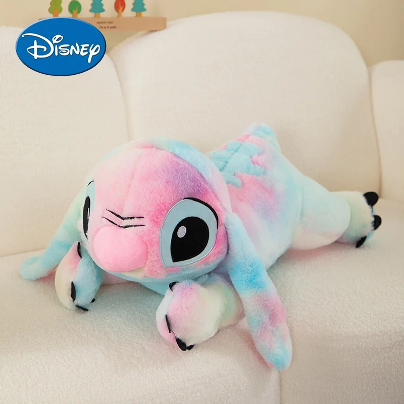 New Disney Colorful Tie Dyeing Stitch peluche Party Style Stitch Cartoon Pillow Gift Cute Plush Doll for Children Birthday Gift