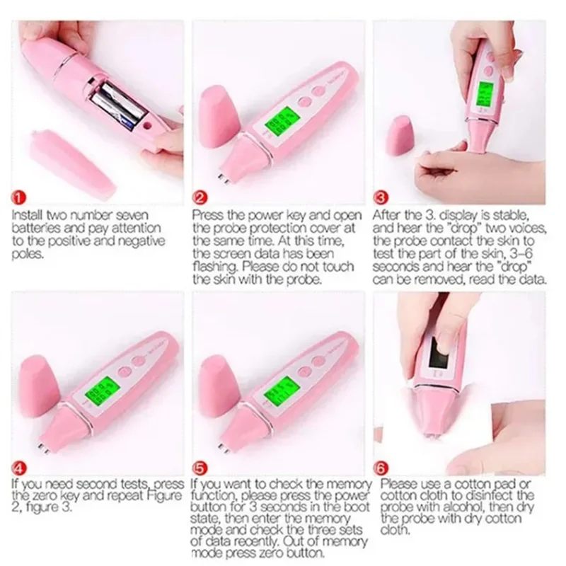 

【Clearance-Sale!】LCD Precise Detector Digital Skin Oil Moisture Tester For Face Care Lady Beauty Tool