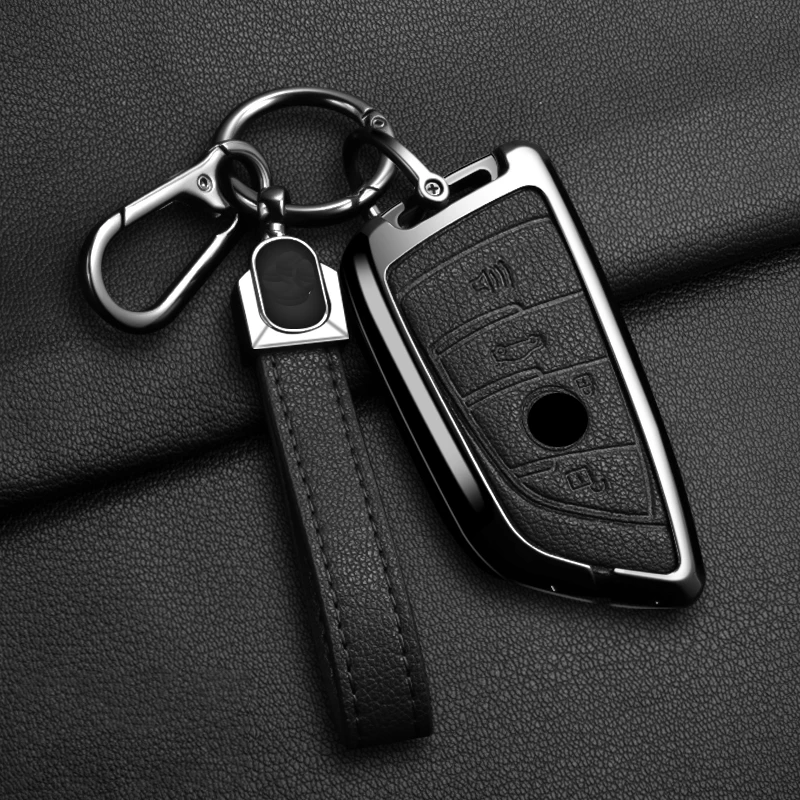 Metall-Leder Autoschlüssel-Hülle für BMW X1 X3 X5 X6 X7 1 3 5 6 7 Serie G20 G30 G11 F15 F16 G01 G02 F48 Schutzhülle Tasche – Detail 27