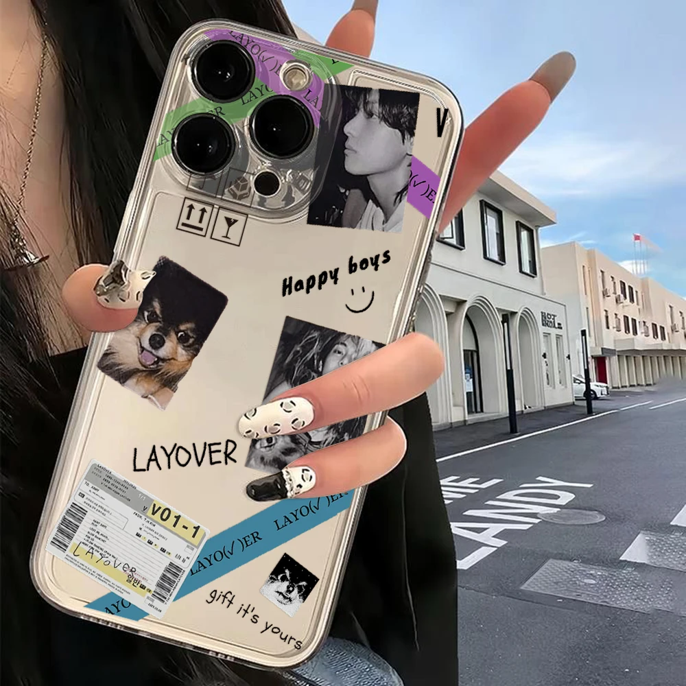 Popular Korean V L-LAYOVERS Phone Case For Samsung A57 A07 A36 A26 A56 A16 A06 A55 A35 A25 A15 A05 A54 A34 A24 A14 A13 A53 Clear