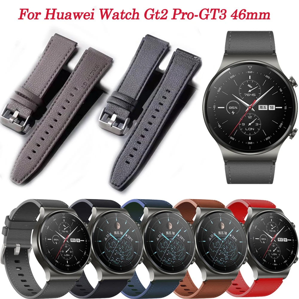 22mm Official Genuine Leather Straps For Huawei Watch Gt 2 Pro GT3 46mm Smart Watch Band Wristband Bracelet Gt2 Pro Accessories