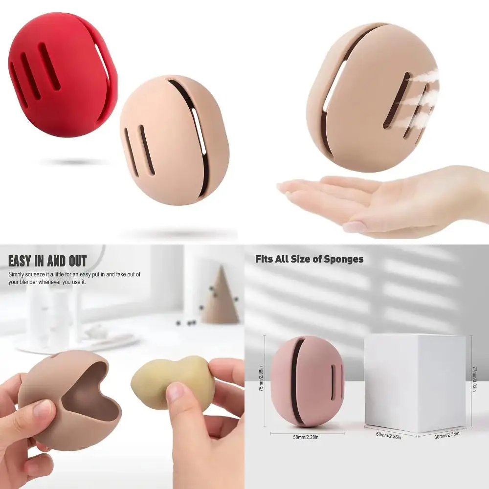 Eco-Friendly Silicone Makeup Sponge Holder, Shatterproof Travel Blender Case for Beauty Makeup, Portable and Durable Organizing