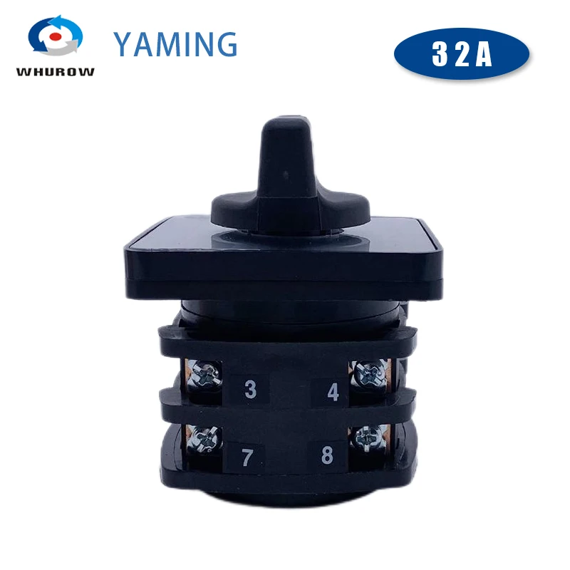 YMW27-32A/63A Rotary Cam Switch ON-OFF-ON Three Positions 1-3 Poles Silver Contact Changeover Selector