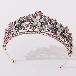 KMVEXO Baroque Crown for Women Wedding Bridal Tiara Hair Accessories Vintage Crystal Bride Tiaras and Crowns Marriage Queen