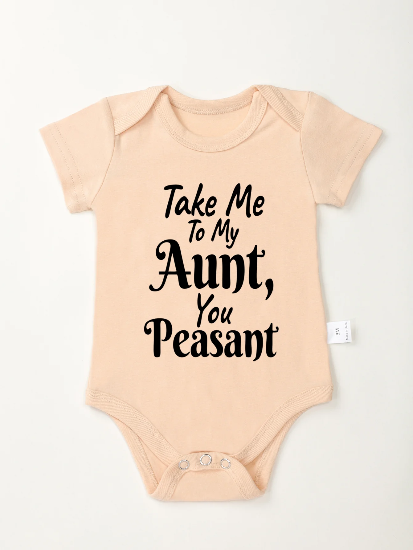 Newborn Take Me To My Aunt You Peasant Printing Bodysuit Cute Infant Jumpsuit Fashion Baby Boy Girl Short Sleeve Toddler Rompers