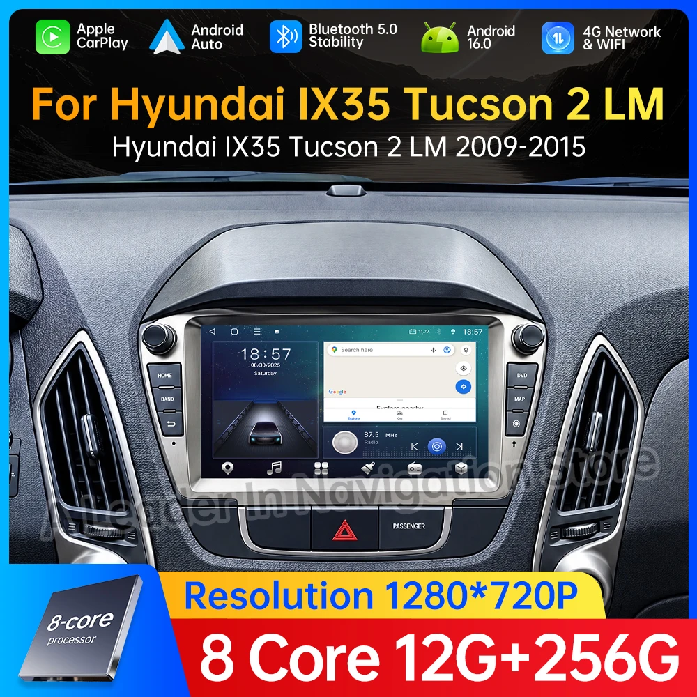 For Hyundai IX35 Tucson 2 LM 200 9- 2015 Wireless Carplay Auto Video Radio GPS Navi BT DSP Fan